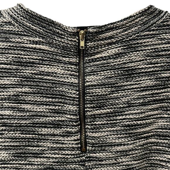 H&M Black White Marled Knit Sweater Top Women’s XL Crew Neck Long Sleeve Zip - Picture 4 of 9